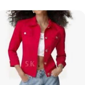 Chaps red jean jacket new